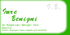 imre benigni business card